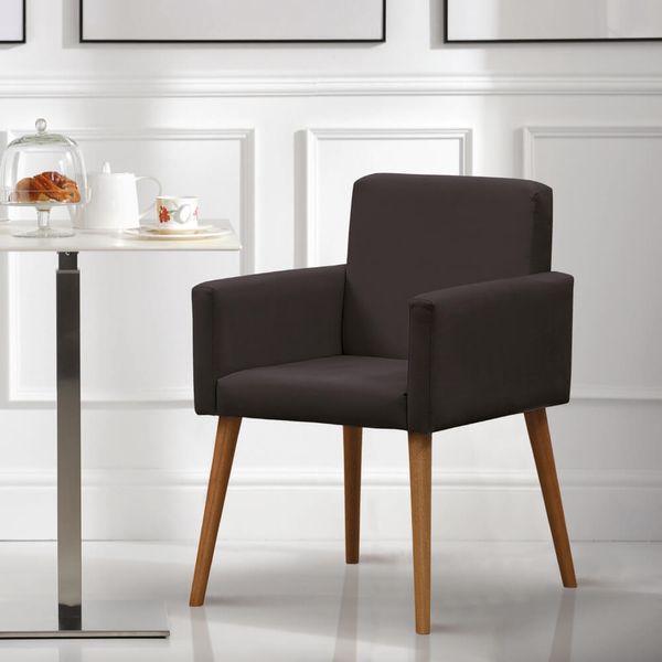Poltrona Lotus com Tecido Poliéster - Preto