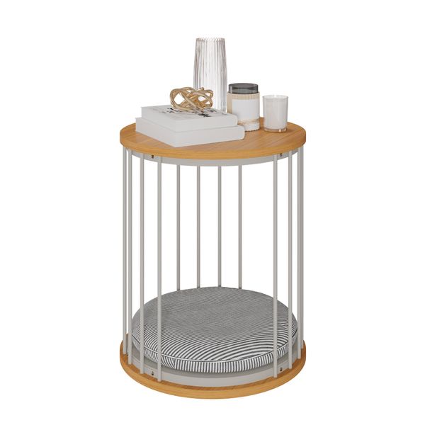 Mesa de Canto Puff - Natural/Off White