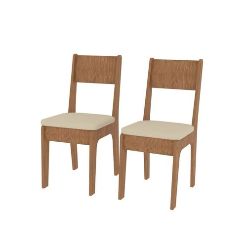 Kit 2 Cadeiras para Cozinha Bege/Freijó Freijó/Bege