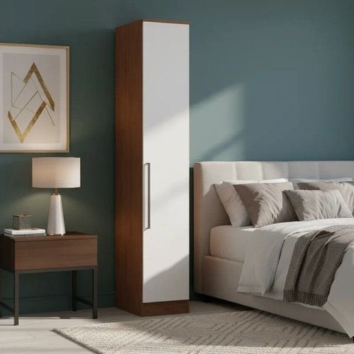 Guarda Roupa Modulado 1 Porta Requinte + 100% MDF Macadâmia/Branco Line
