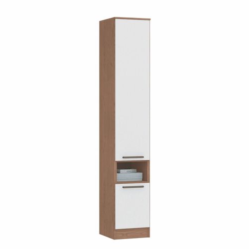 Guarda Roupa Modulado Requinte com 2 Portas e 1 Nicho - Macadâmia/Branco Line