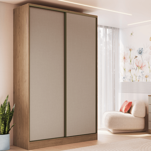 Guarda Roupa Modulado Requinte com 2 Portas de Correr - Macadâmia/Duna Line