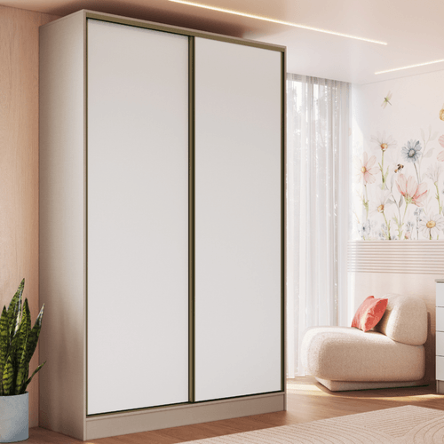 Guarda Roupa Modulado Requinte com 2 Portas de Correr - Duna Line/Branco Line