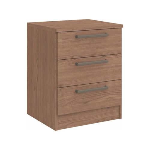 Mesa de Cabeceira Modulada 3 Gavetas Requinte+ 100% MDF Marrom Macadâmia Macadâmia