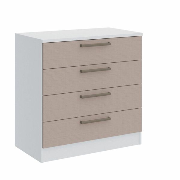 Cômoda Módulo Inferior 4 Gavetas Requinte+ 100% MDF Branco Line/Duna Line