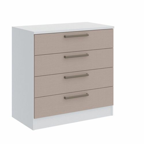 Cômoda Módulo Inferior 4 Gavetas Requinte+ 100% MDF Branco Line/Duna Line