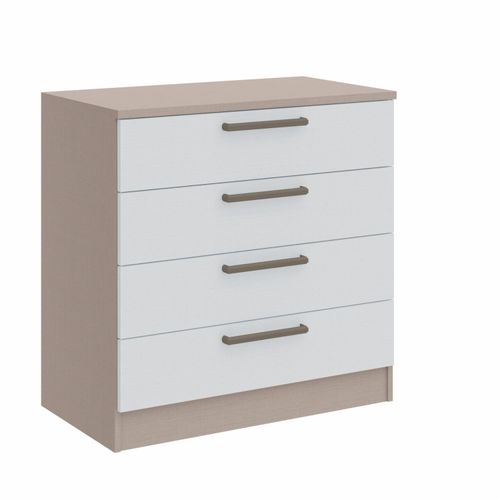 Cômoda Modulada Requinte com 4 Gavetas - Duna Line/Branco Line