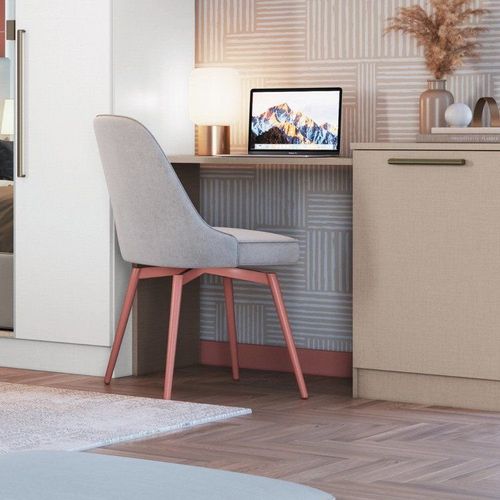 Mesa Complementar Office Requinte+ 100% MDF 80cm Duna Line Cinza Duna Line
