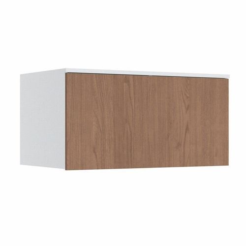 Módulo Aéreo 1 Porta Basculante Requinte+ 100% MDF Branco/Line/Macadâmia Branco Line/Macadâmia