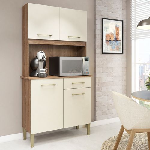 Cozinha Compacta Isabella com 4 Portas - Manchester/Champagne