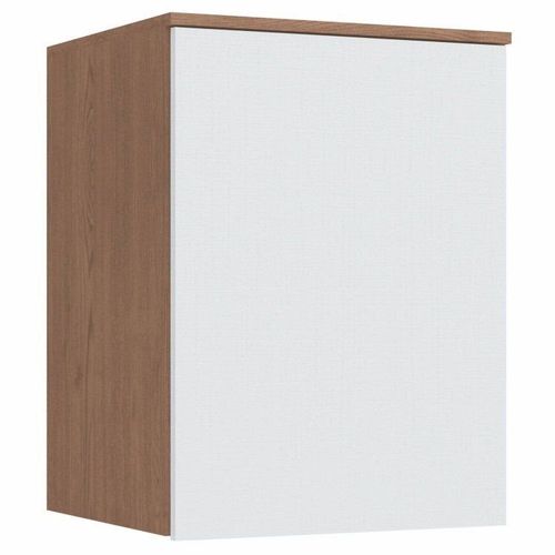 Módulo Aéreo 1 Porta Requinte+ 100% MDF Marrom/Macadâmia/Branco Line Macadâmia/Branco Line