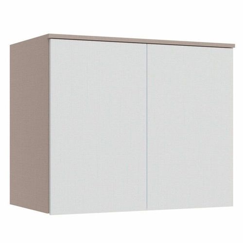 Módulo Aéreo 2 Portas Requinte+ 100% MDF Cinza/Duna Line/Branco Duna Line/Branco Line