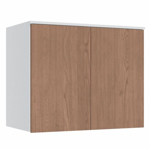 Armário Aéreo Modulado Requinte com 2 Portas - Branco Line/Macadâmia