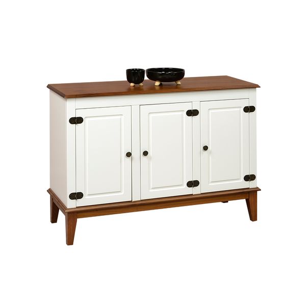 Buffet com 3 Portas - Amêndoa/Branco