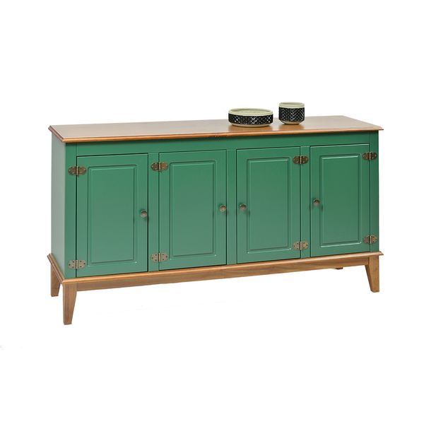 Buffet com 4 Portas - Amêndoa/Verde
