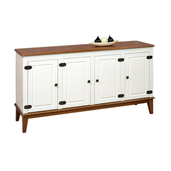 Buffet com 4 Portas - Amêndoa/Branco