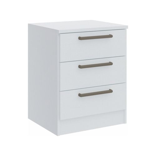 Mesa de Cabeceira Modulada Requinte com 3 Gavetas - Branco Line