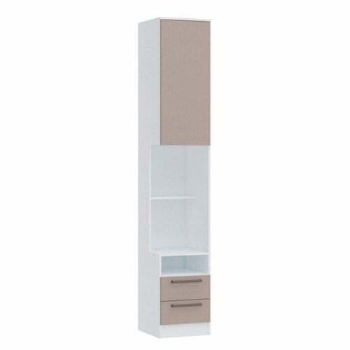 Mesa de Cabeceira Modulada Reto 1 Porta 2 Gavetas Requinte+ 100% MDF Branco Line/Duna Branco Line/Duna Line