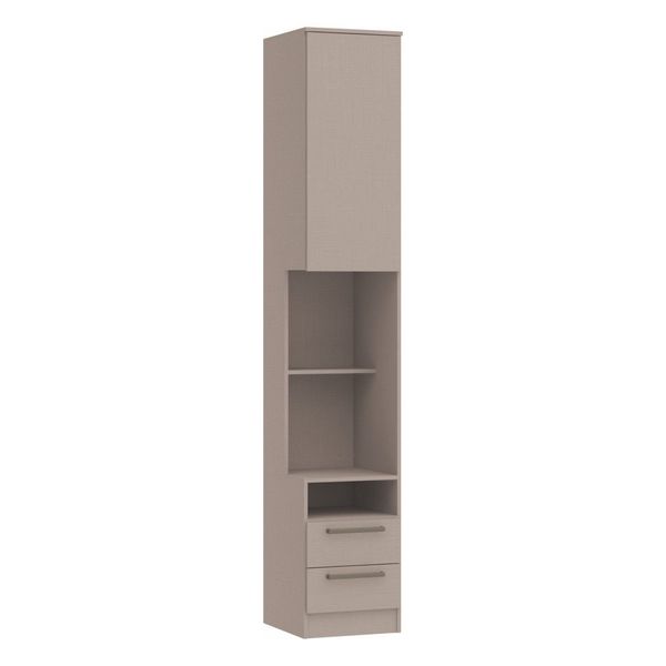 Mesa de Cabeceira Modulada Reto 1 Porta 2 Gavetas Requinte+ 100% MDF Cinza Duna Line Duna Line
