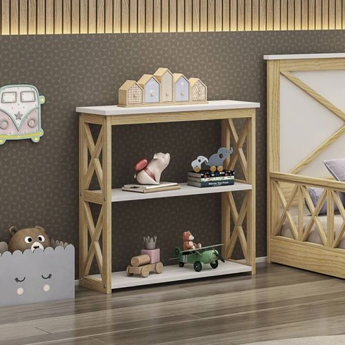 Estante Montessoriana Garden II com 2 Nichos Branco/Natural - Casatema