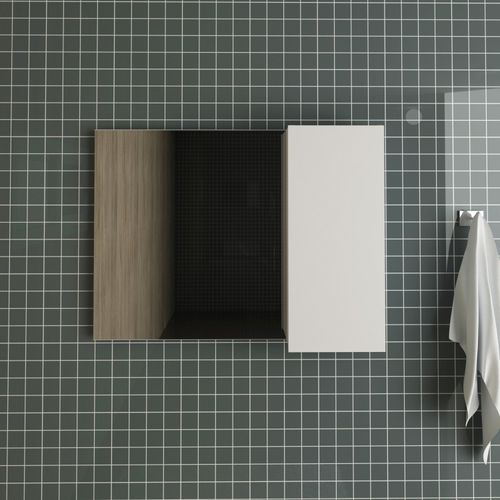 Armário para Banheiro Aéreo com Espelho - Branco