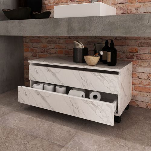 Gabinete para Banheiro c/ 2 Gavetas - Branco