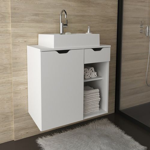 Gabinete para Banheiro com 1 Gaveta - Branco
