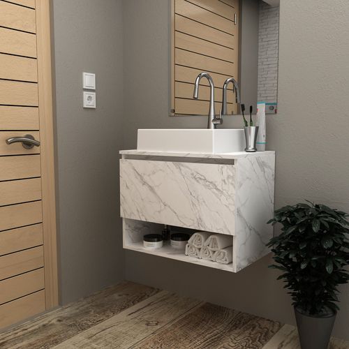 Gabinete para Banheiro c/ 1 Porta Basculante - Branco