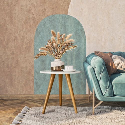 Mesa de Canto Demadero 60 cm - Off White/ Natural