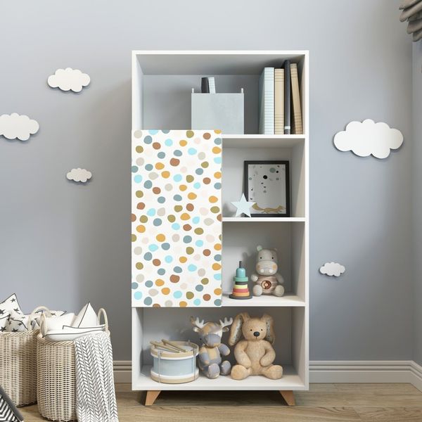 Estante Livreiro Infantil 1 Porta 4 Nichos Branco TX