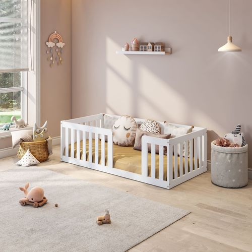 Mini Cama Montessoriana com Grade Giulia Casatema Branco Branco