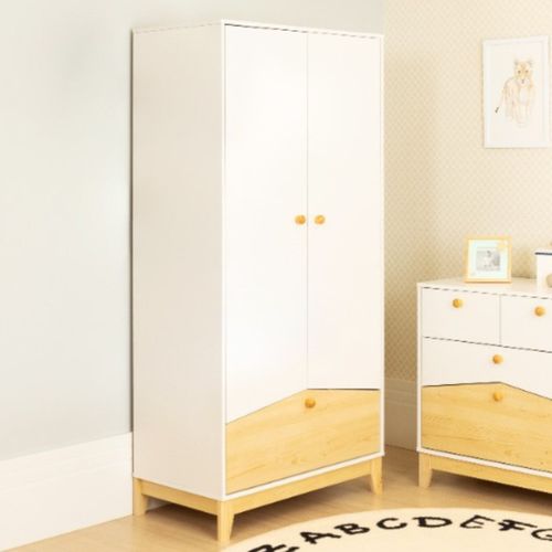 Guarda Roupa Infantil Safari com 2 Portas - Branco/Natural