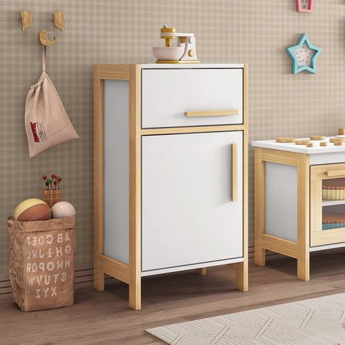 Geladeira Infantil Funcional Montessoriana Branco/Natural - Casatema