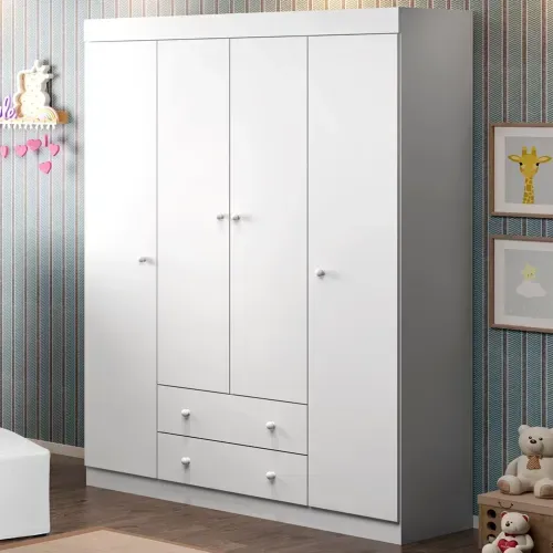 Guarda Roupa Infantil Helena com 4 Portas - Branco