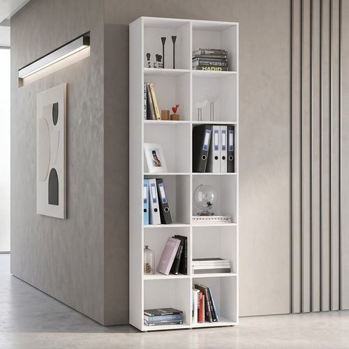 Estante de Livros 74CMX221CM 12 Nichos Caracol Branco Branco