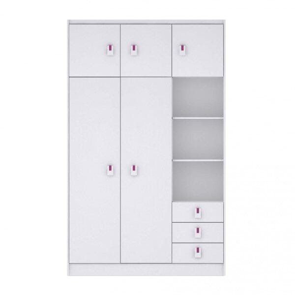 Guarda-Roupa de Bebê 5 Portas 3 Gavetas Baby Flex Color Branco