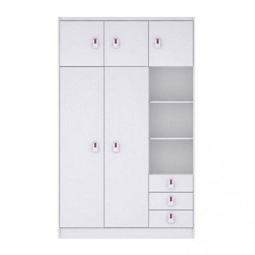 Guarda-Roupa de Bebê 5 Portas 3 Gavetas Baby Flex Color Branco