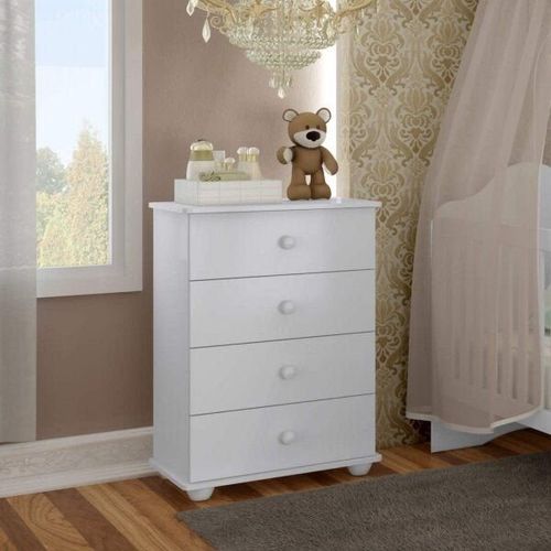 Cômoda de Bebê 4 Gavetas 2031 Baby Branco