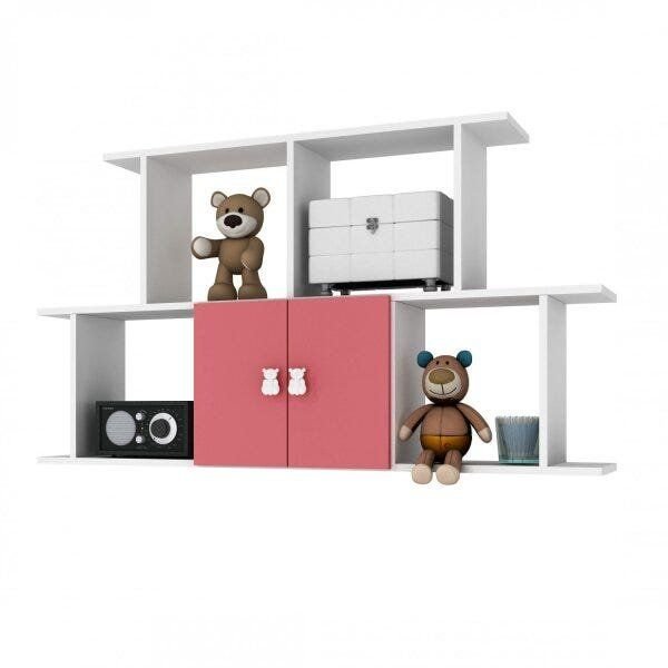 Nicho Retangular 2 Portas 230 Branco/Rosa