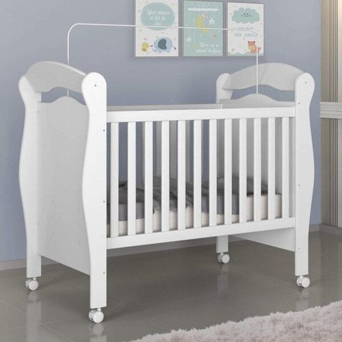 Berço com Suporte Mosquiteiro Pimpão J&A Móveis Branco