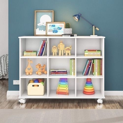 Estante Baixa Nicho com Rodízios 108cm Branco