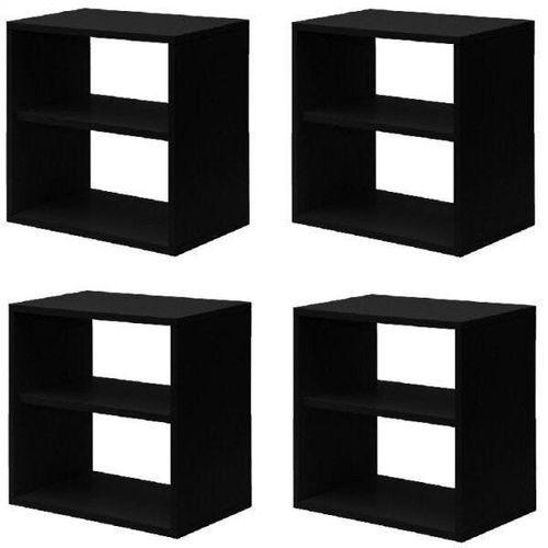 Kit Infantil 4 Nichos Cubo com Prateleira Lema Kit Cubos Baby Espresso Móveis Preto