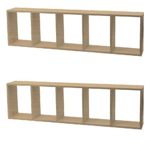 Kit Infantil 2 Nichos Cubo com 4 Prateleiras Alki Kit Cubos Baby Espresso Móveis Geneve