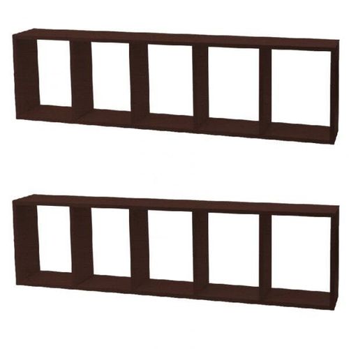 Kit Infantil 2 Nichos Cubo com 4 Prateleiras Alki Kit Cubos Baby Espresso Móveis Ameixa