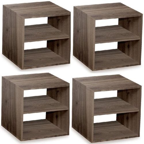 Conjunto 4 Nichos Cubo com 1 Prateleira Montana Kit Cubos Baby Espresso Móveis Ameixa