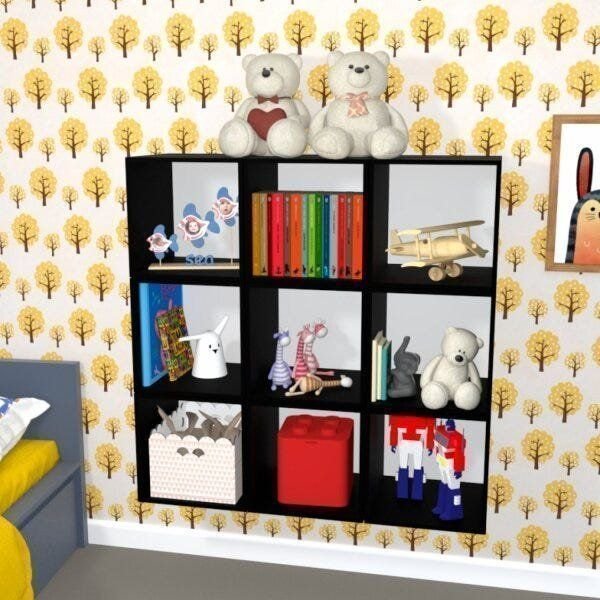 Nicho Cubo com Fundo Branco Enea Baby Preto