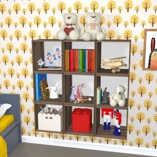 Nicho Cubo com Fundo Branco Enea Baby Bramov Móveis Ameixa