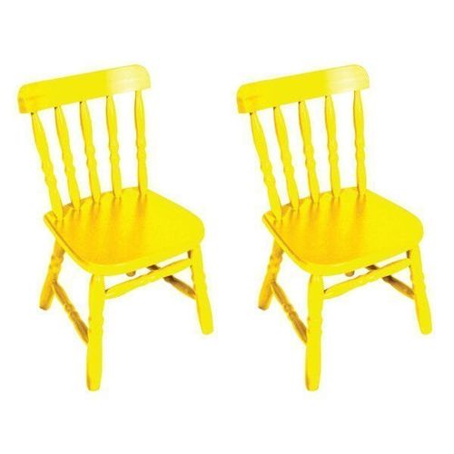 Kit 2 Cadeiras Infantil Country Amarela Ecomóveis Amarelo