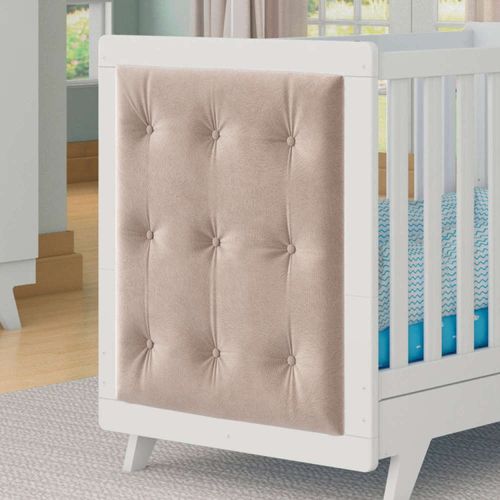 Kit Capitonê para Berço Retrô 2018 Móveis Peroba Tecido Pena 01 Areia