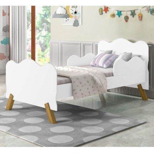 Mini Cama Infantil com Proteção Lateral Branco Branco